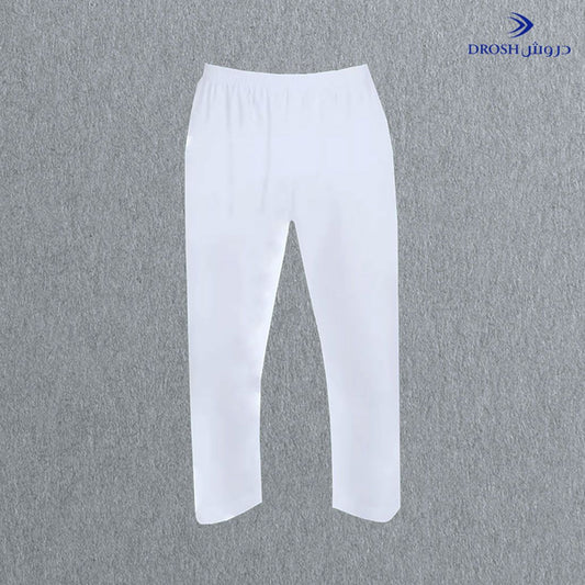 Drosh Long Sirwal With Patch White Color