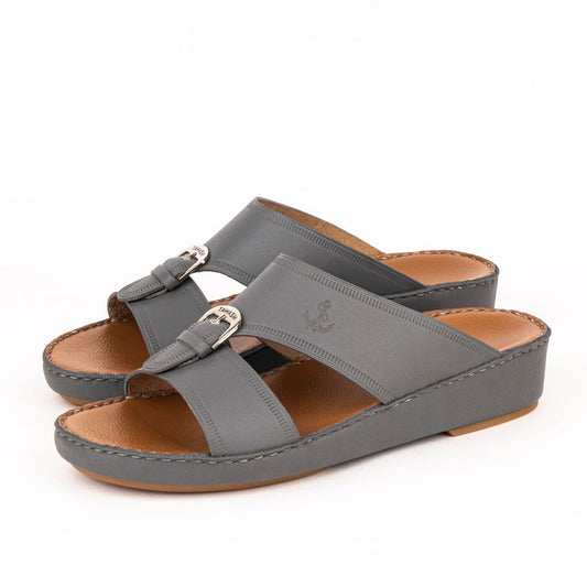 Al Tawash Calf Leather Sandal Dark Grey Color