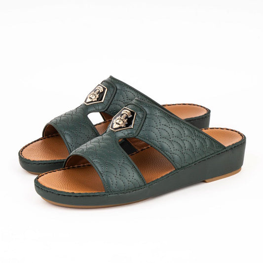 Al Tawash Chanel Stitch Sandal Dark Green Color