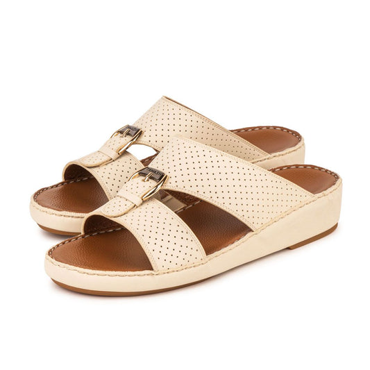 Al Tawash Micro Vet Sandal Cream Color