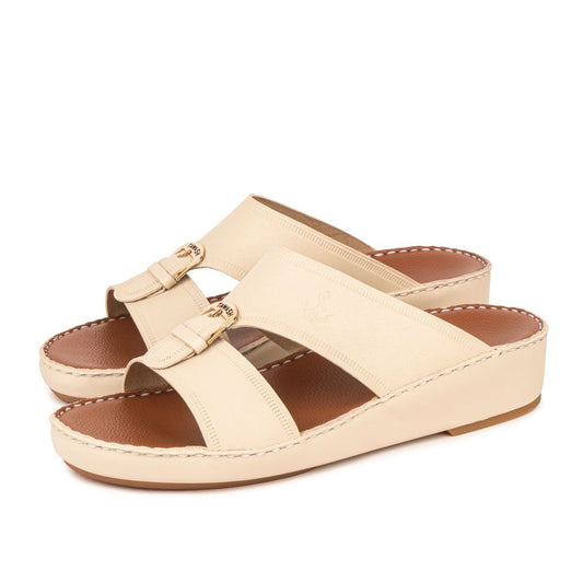 Al Tawash Calf Leather Sandal Cream Color