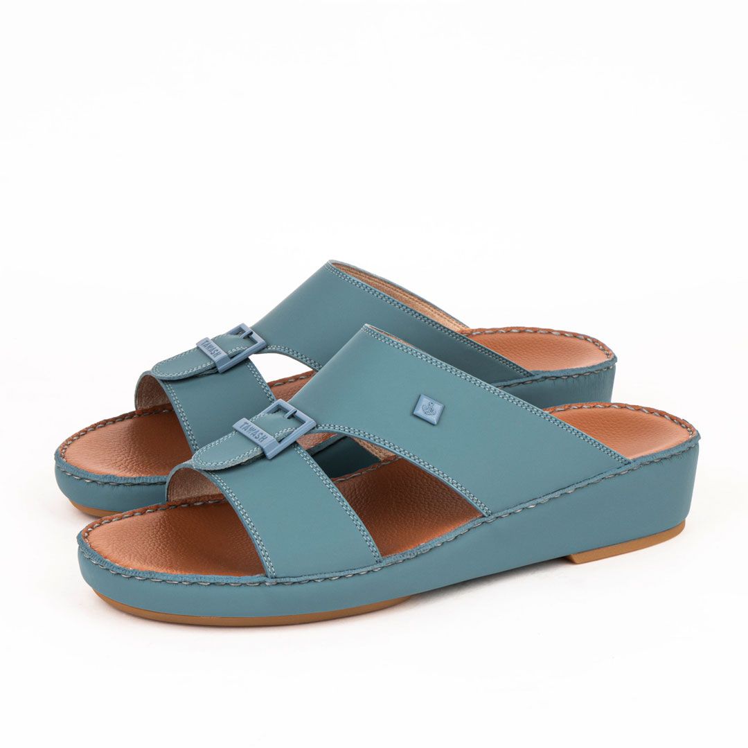 Al Tawash Micro Calf Leather Sandal Sky Blue Color
