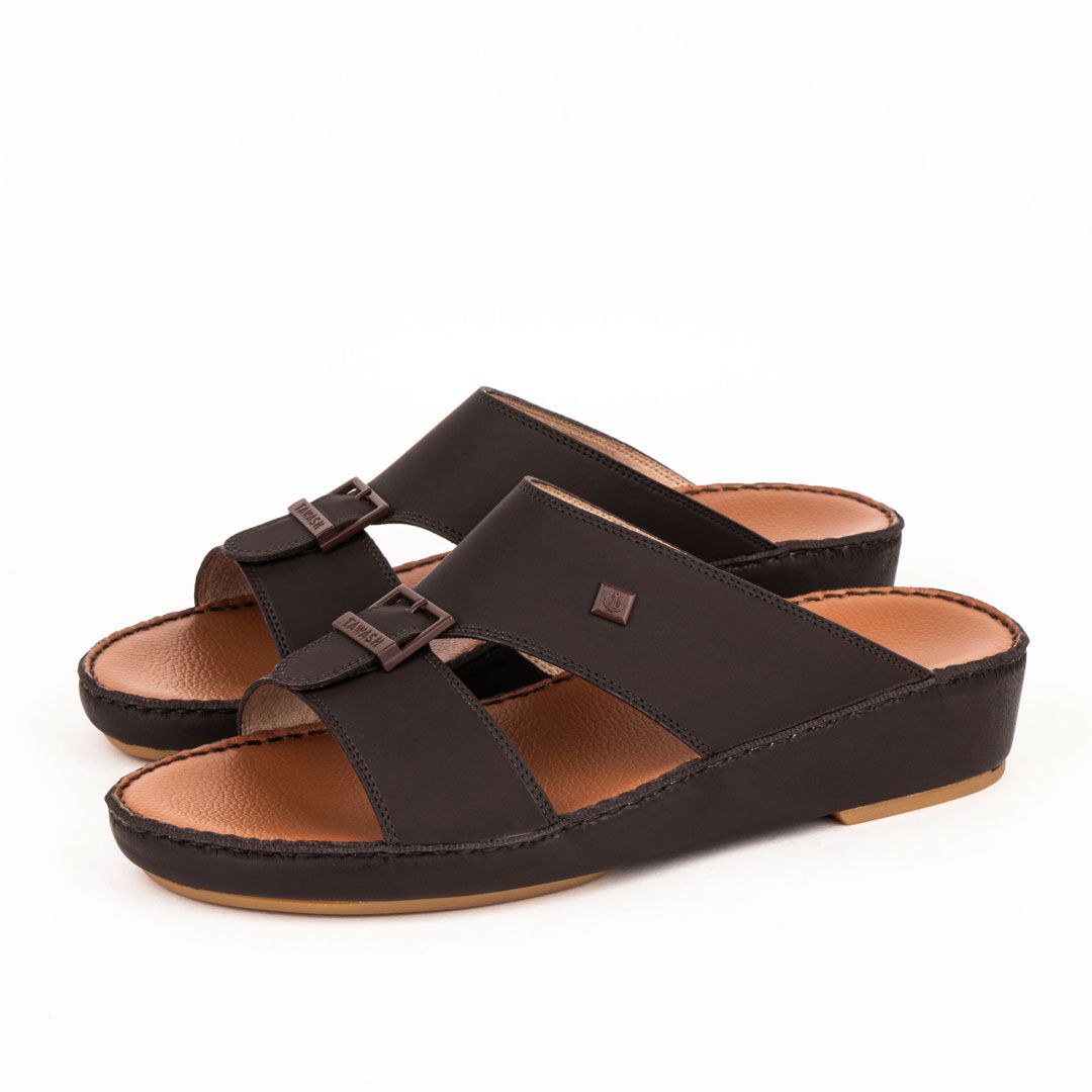 Al Tawash Micro Calf Leather Sandal Brown Color