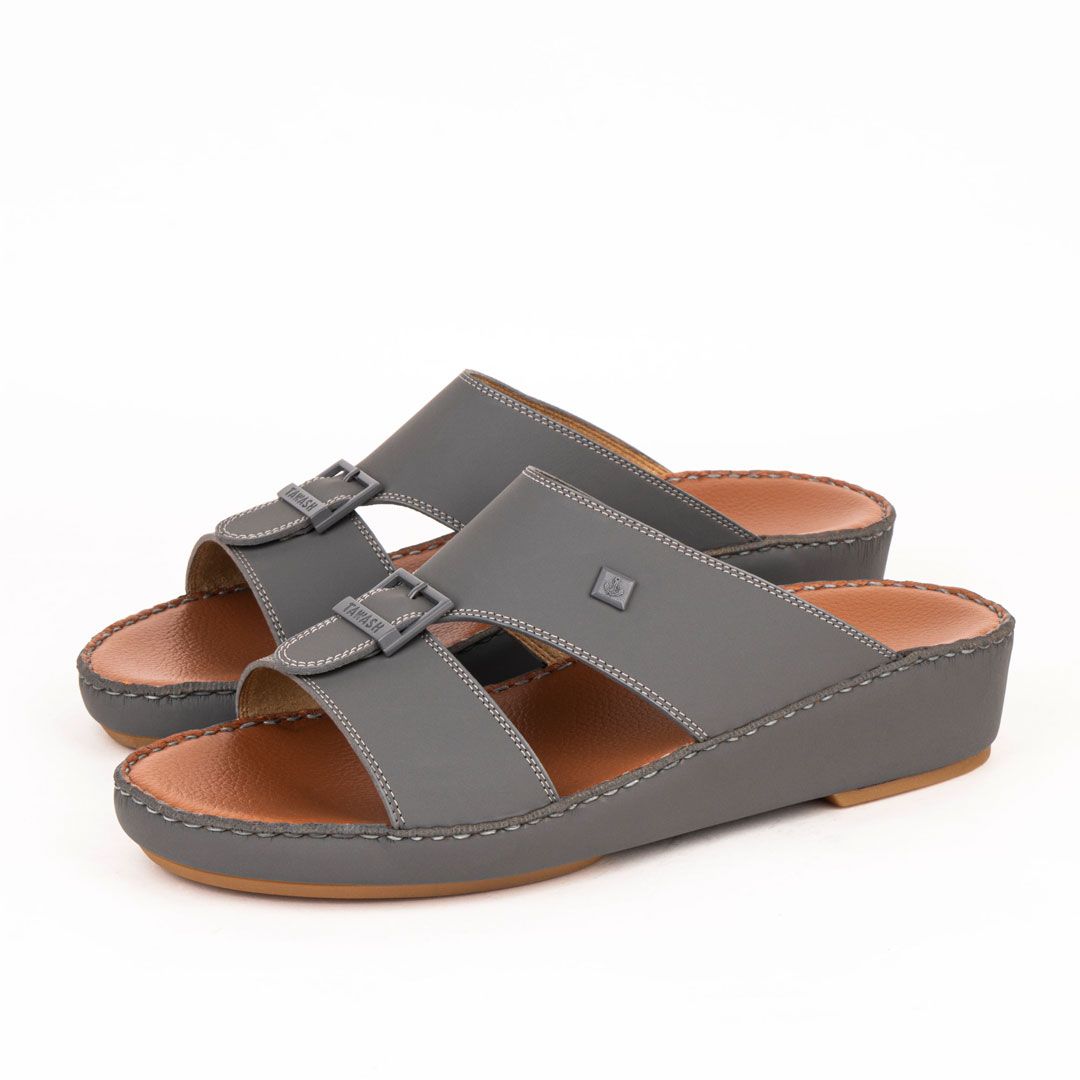Al Tawash Micro Calf Leather Sandal Grey Color