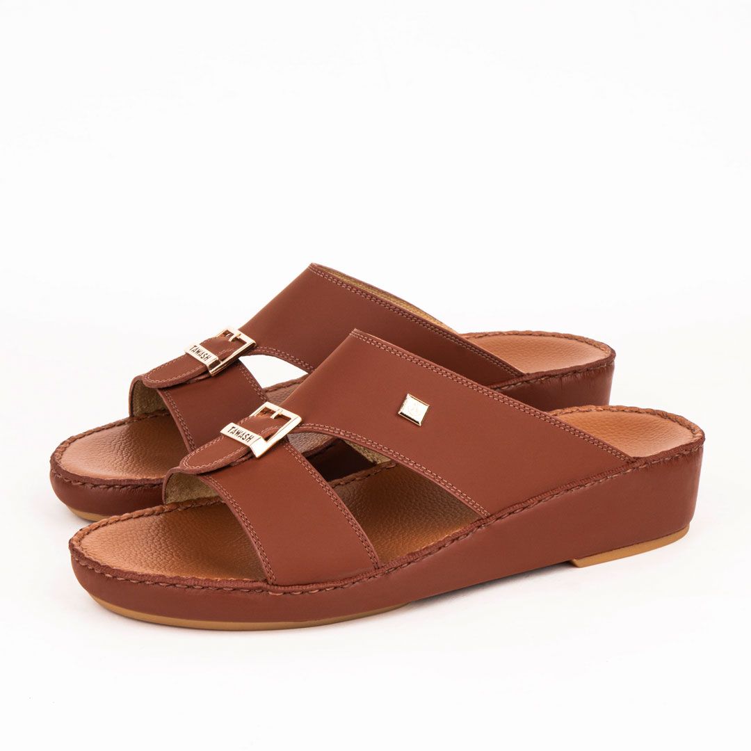 Al Tawash Micro Calf Leather Sandal Brown Color