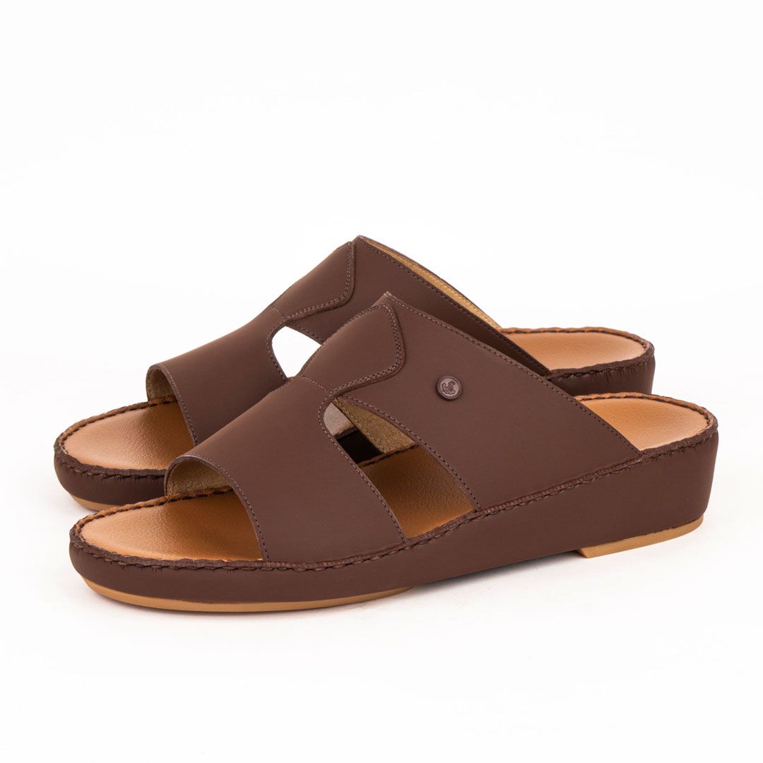 Al Tawash Micro Calf Leather Sandal Brown Color