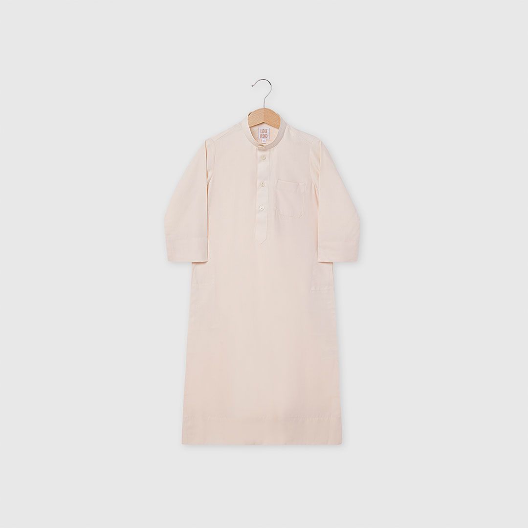 Little Bedoo Thobe Button Down Beige NB To 12M
