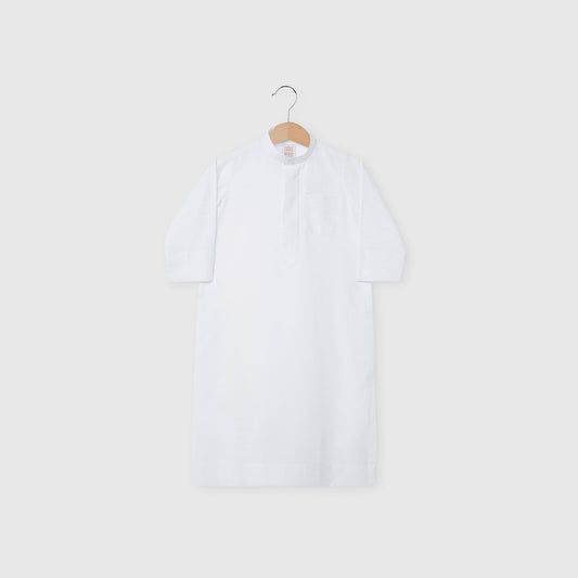 Little Bedoo Thobe Button Collar White 18M To 4Y