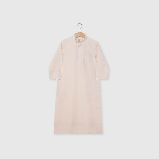 Little Bedoo Thobe Button Collar Beige NB To 12M