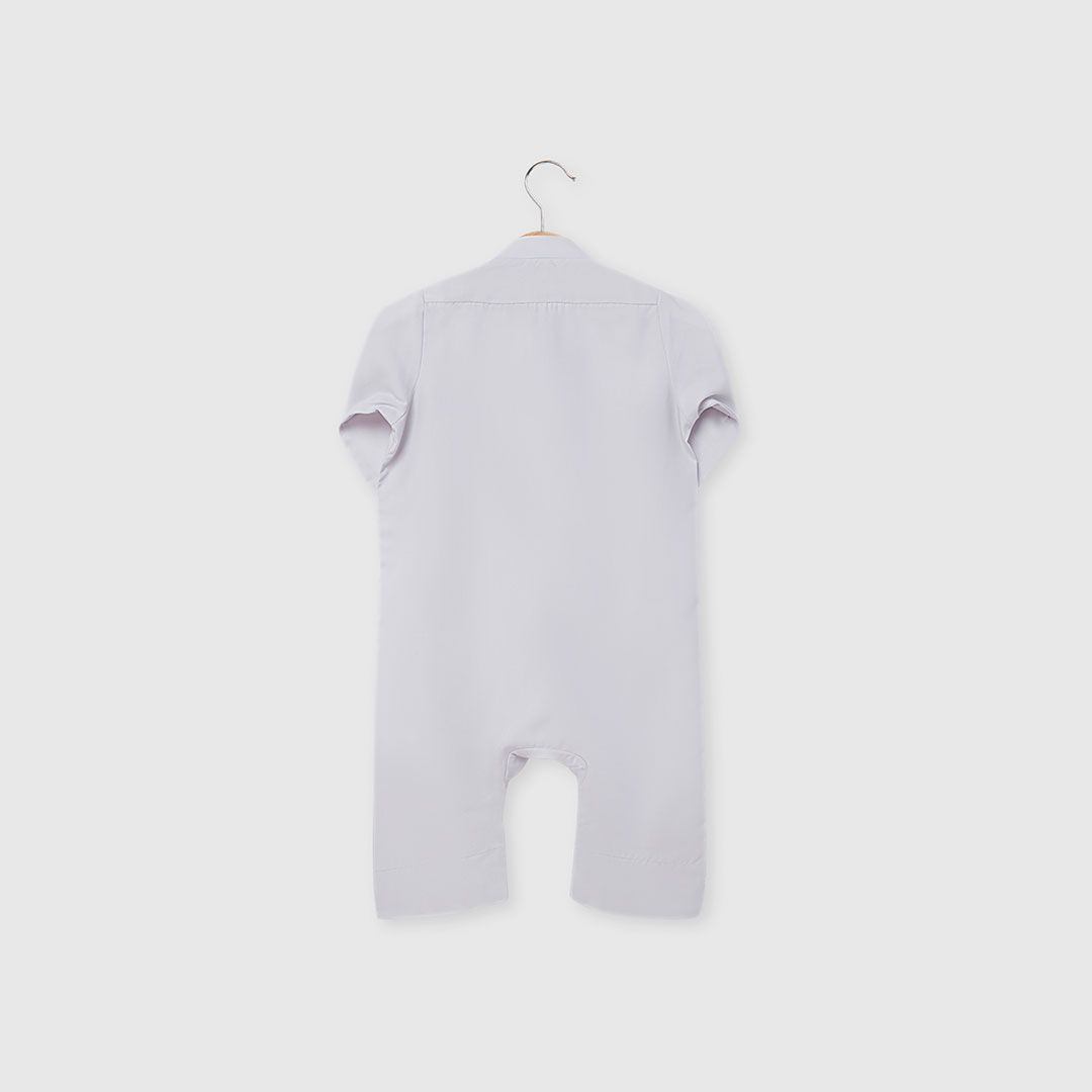 Little Bedoo Onesie Button Down Grey NB To 12M