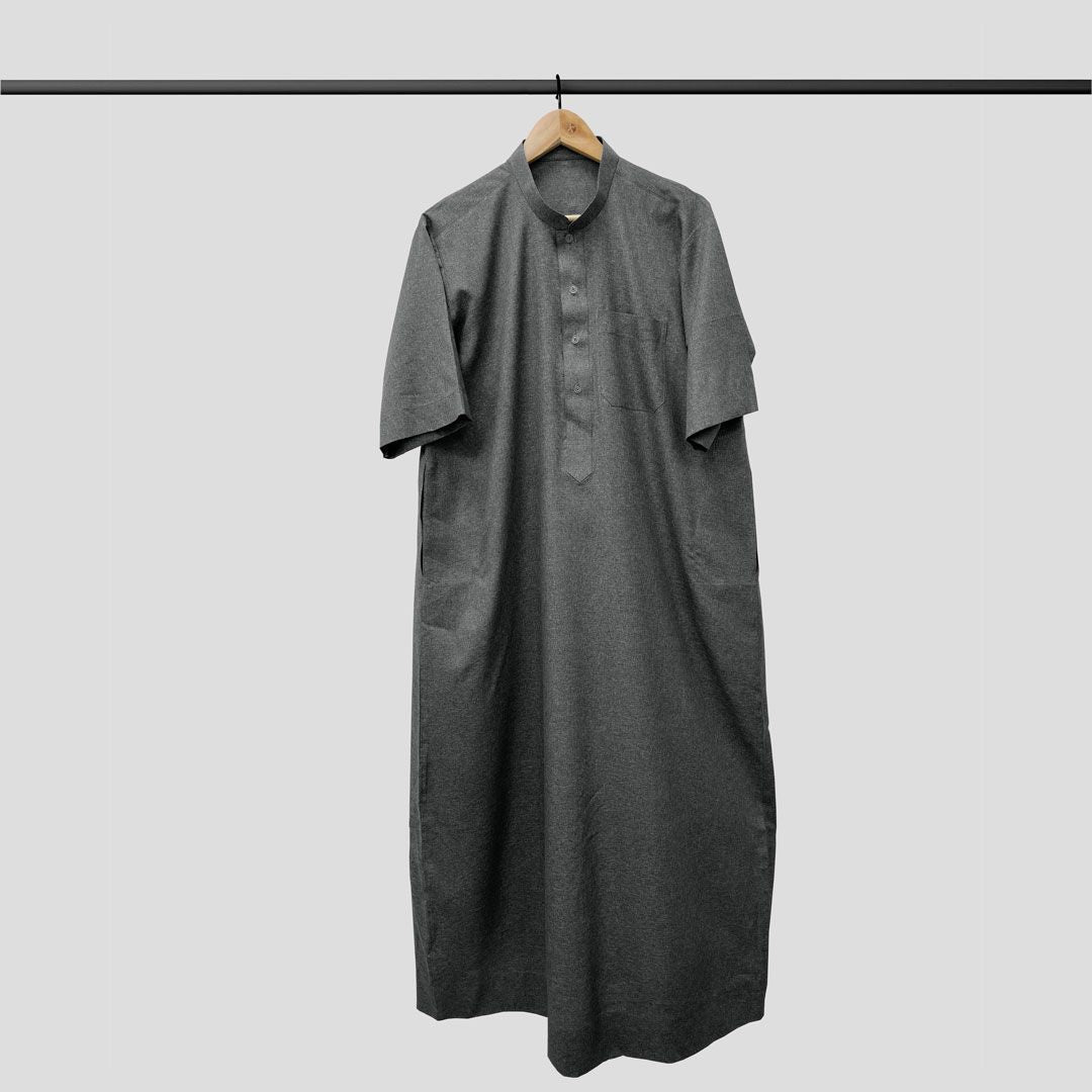 Thobify Jalabiya Half Band Neck Col N1